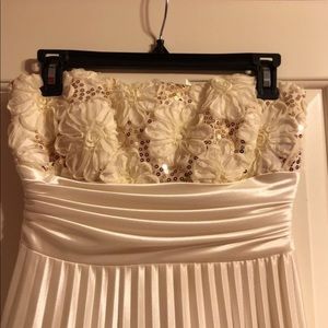 Strapless formal cream dress